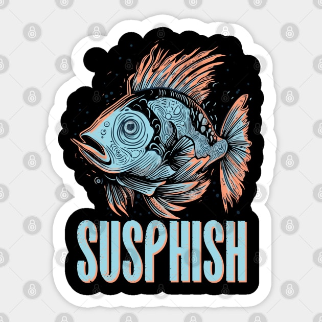 Susphish Crazy Fish Sticker by DanielLiamGill